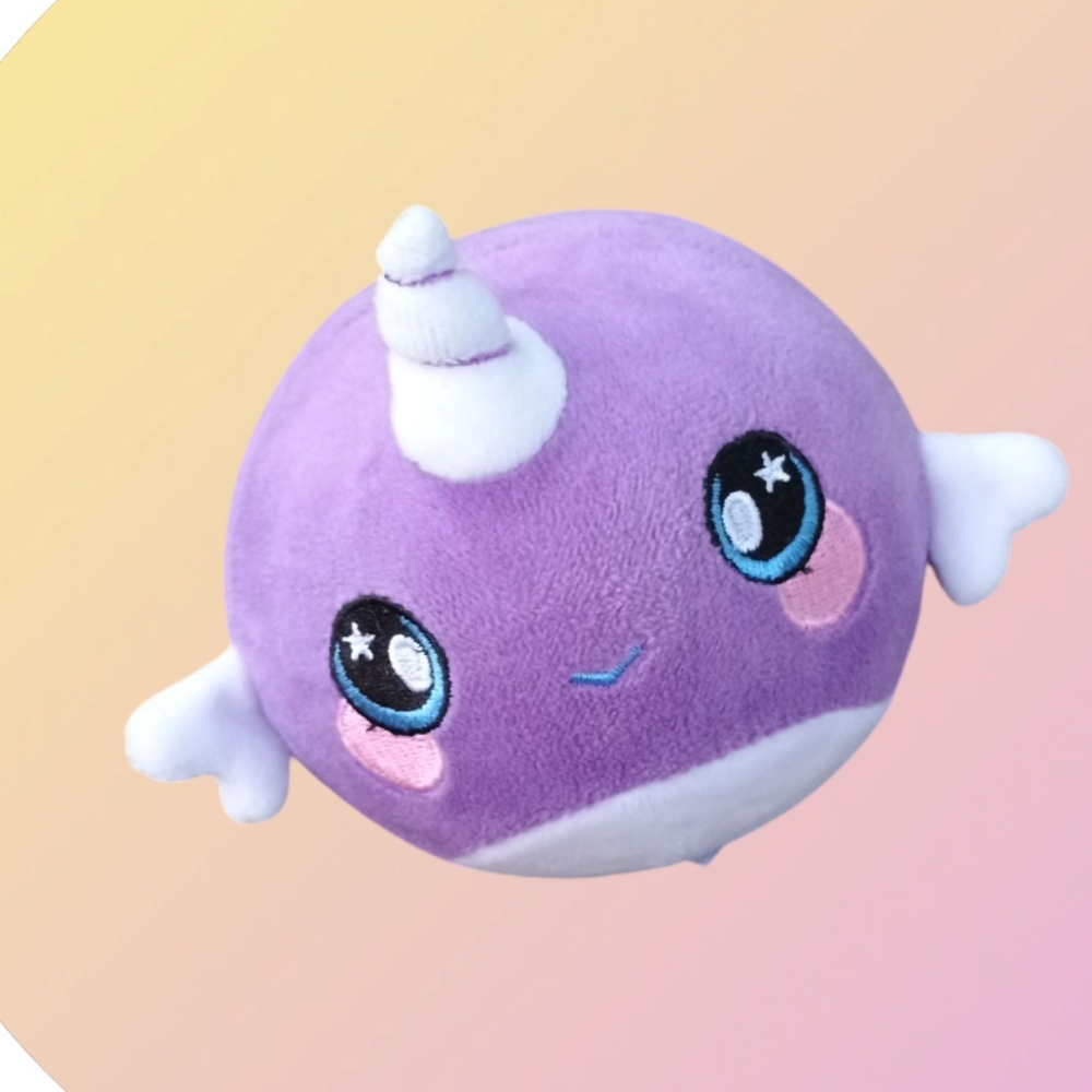 Squeezamals “Nellie The Narwhal” Plush Stuffed Animal Squish Stress Ball 3.5in